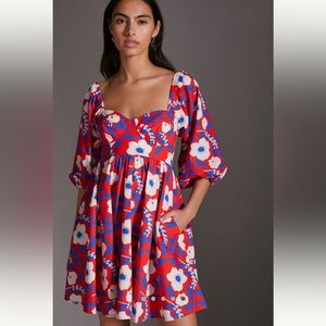 Anthropologie Floral Printed Mini Dress, XL